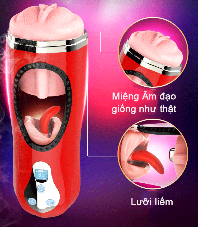 Cốc Thủ Dâm Nam Cao Cấp Rung Liếm Tỏa Nhiệt EVO AD34 