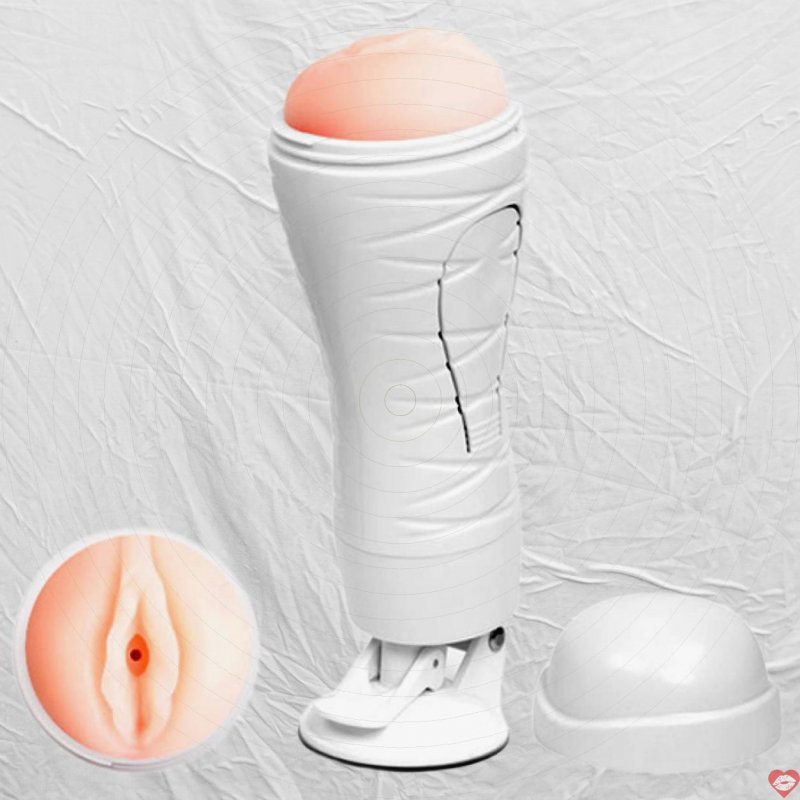 Âm Đạo Giả Nguỵ Trang Đèn Pin 12 Chế Độ Rung Rung Crazy Bull Flora Trắng Baile