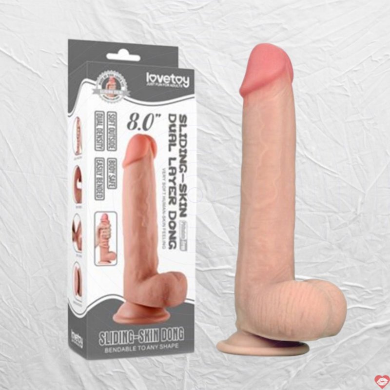 Dương vật giả Lovetoy 8 inch siêu mềm mịn siêu bám tường 