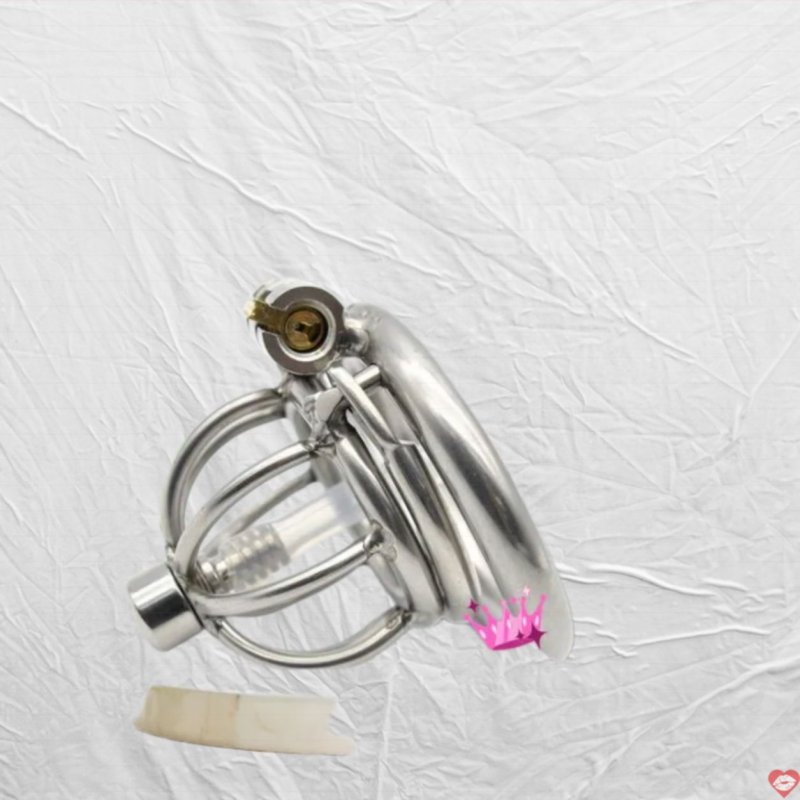 Khóa Dương Vật Inox Thông Tiểu Kèm Vòng Gai