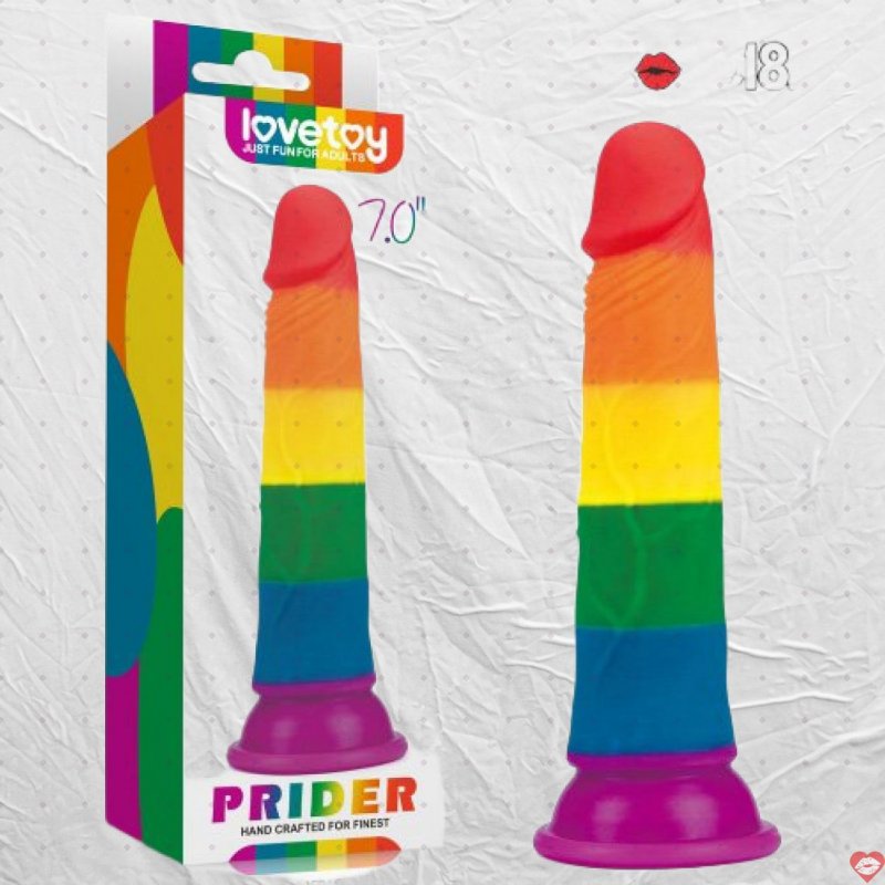 Dương Vật Giả Gắn Tường Lovetoy Prider 7 Màu Sắc Kích Thích 