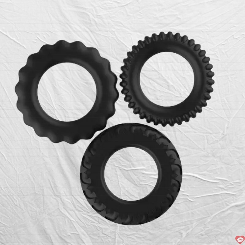 ộ 3 vòng đeo cu cao cấp cho nam BAILE DC60U bằng silicone có gân và răng cưa giúp tăng