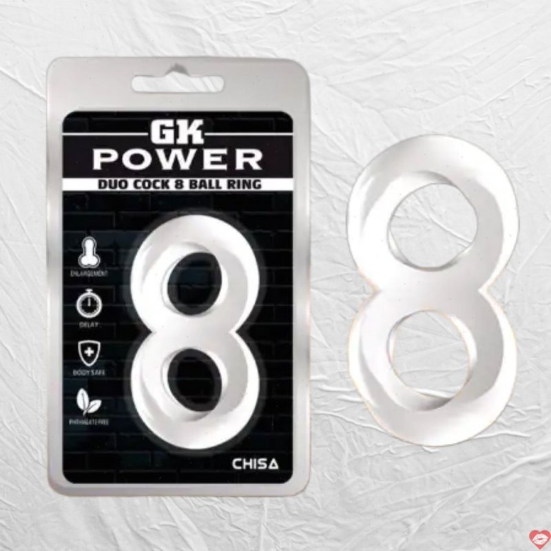 Vòng đeo cu số 8 Chisa DC60Q trong suốt bằng TPE giúp khóa chặt dương vật và tinh hoàn tăng
