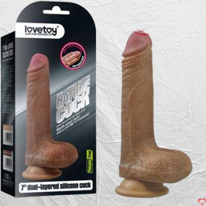 Mua dương vật giả da nâu Lovetoy 7 inch siêu thật, giá tốt 