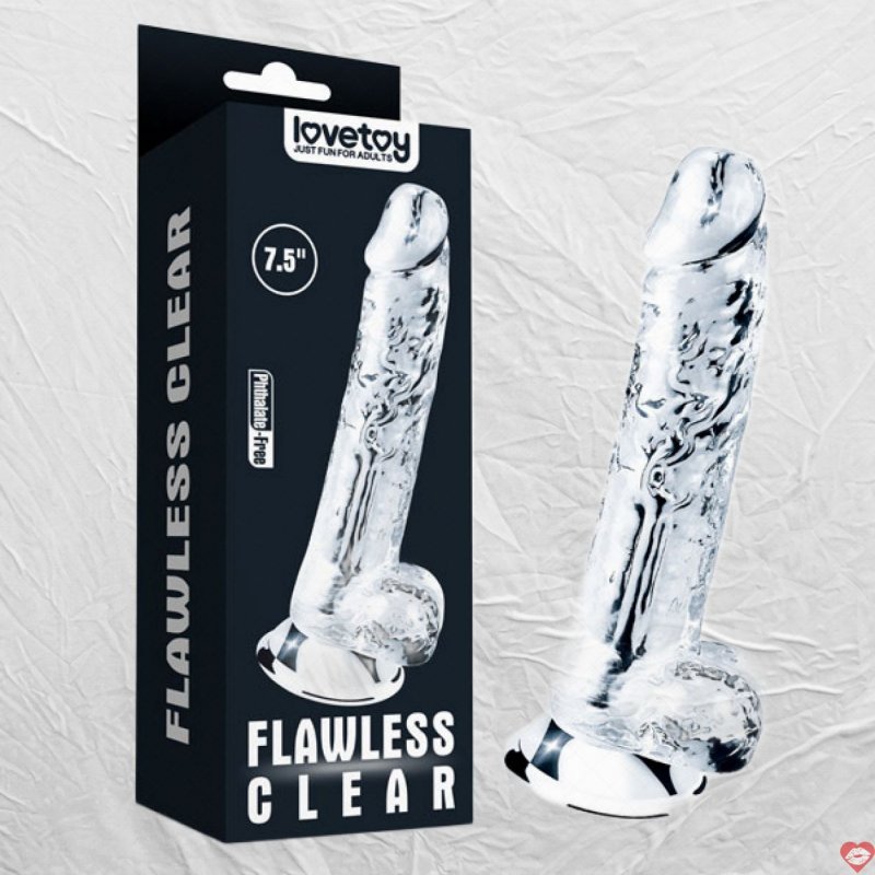 Dương Vật Giả Silicon Lovetoy Trong Suốt – Flawless Clear 7.5 Inch