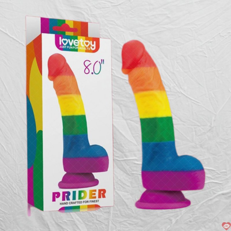 Dương vật giả gắn tường Lovetoy Prider 8 inch đa sắc