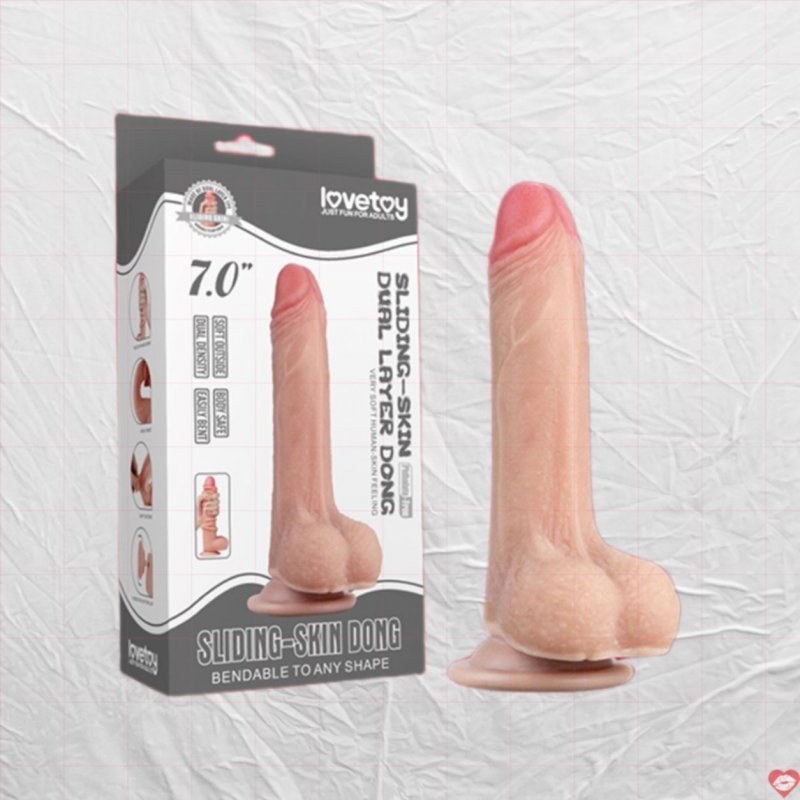 Dương vật giả Lovetoy Sliding Skin Dual Layer Dong 7 inch