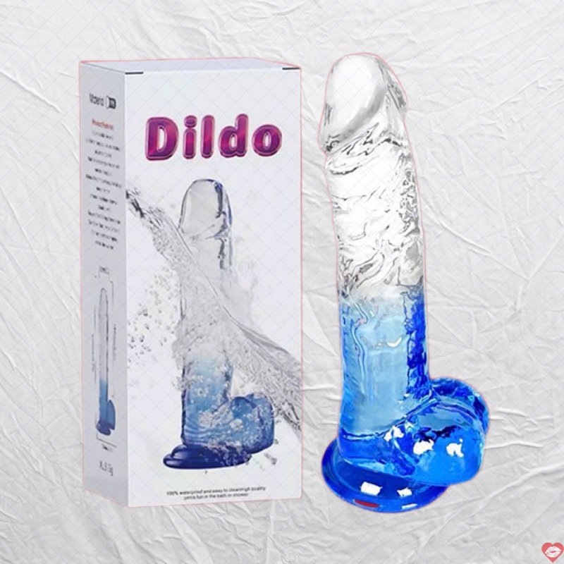 Dương vật giả hít tường trong suốt phối xanh nước biển Shaki