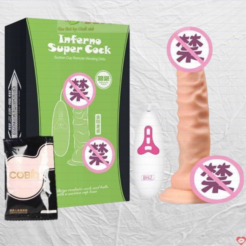 Dương vật đóng tường Infeno Super Cock rung ngoáy nhiều chế độ