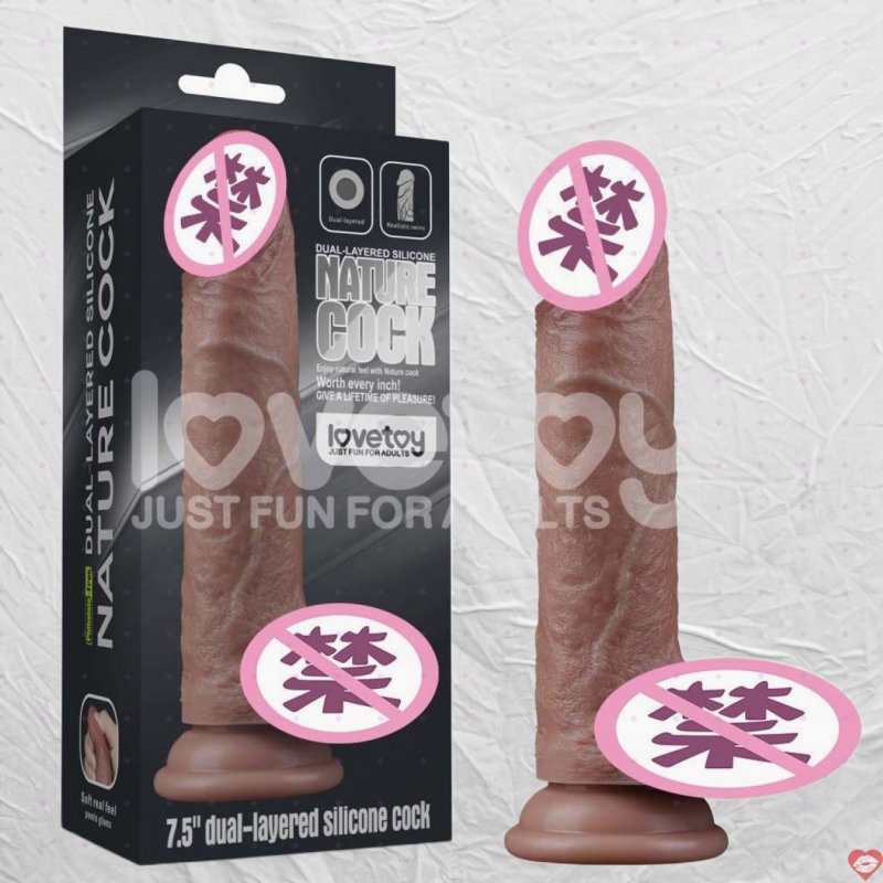 Dương vật giả Lovetoy 3D tĩnh mạch 2 lớp Silicone Nature cock LV411042
