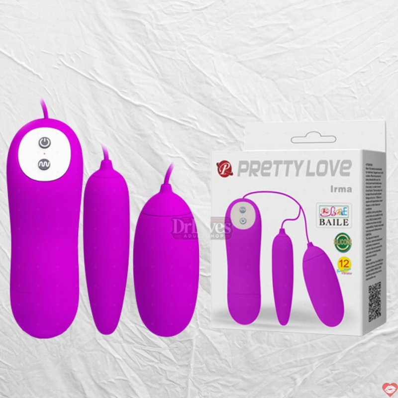 Trứng Rung PrettyLove Irma 2 Đầu 12 Chế Độ Rung