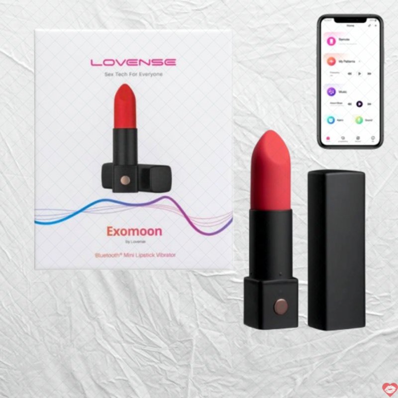 Lovense Exomoon trứng rung hình thỏi son cao cấp kết nối điện thoại