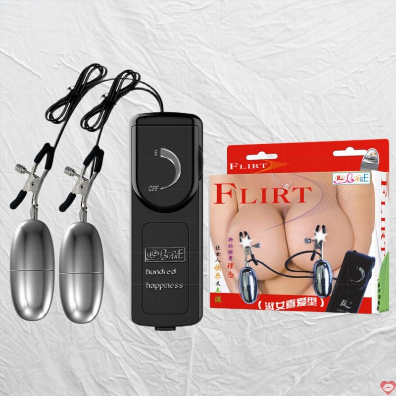 Trứng rung đôi inox có kẹp mát xa ngực Baile Flirt Baile Flirt