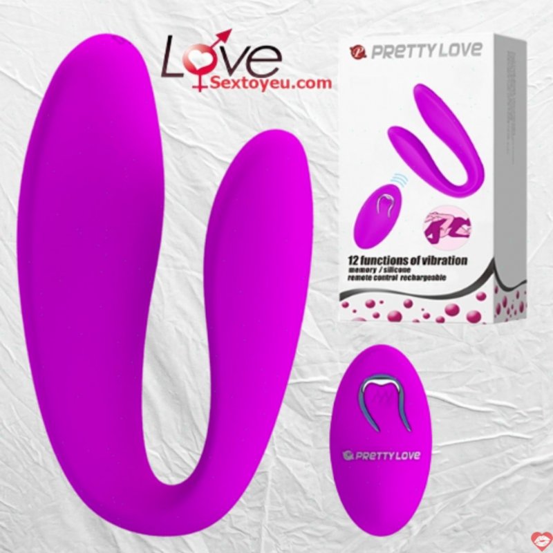 Máy rung chữ C cho cặp đôi Prettylove điều khiển xa