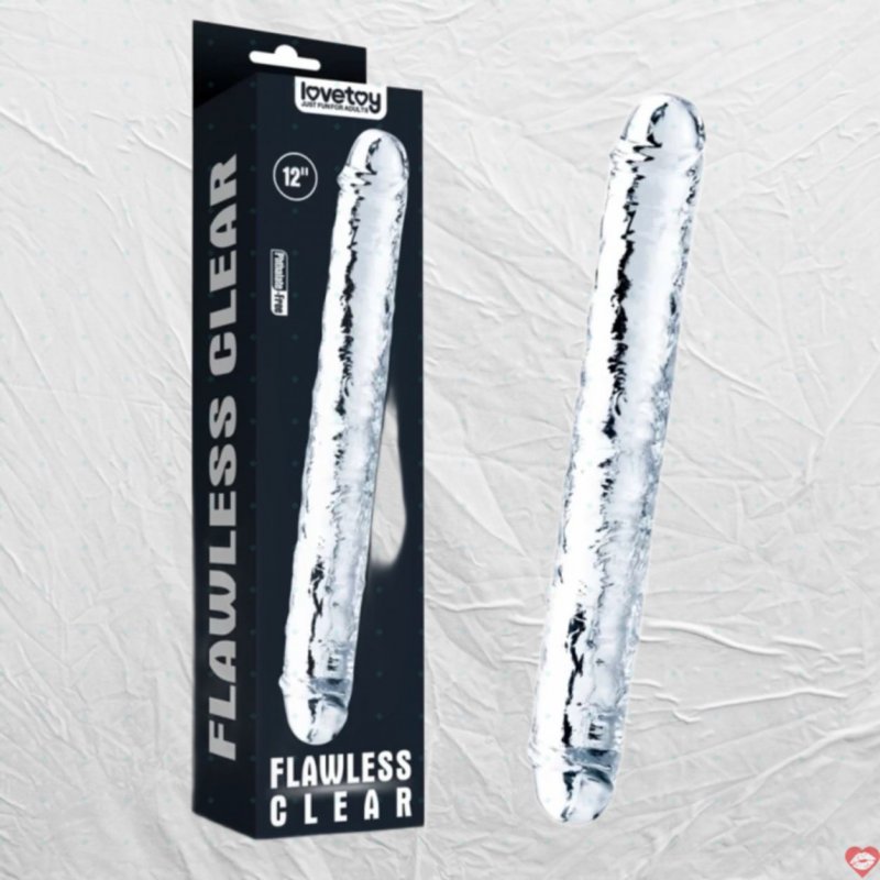 Lovetoy Flawless Clear Double dương vật hai đầu trong suốt