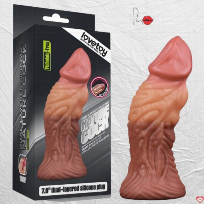 Dương vật giả silicone bạch kim 2 lớp siêu gân Lovetoy size 7.0 inch