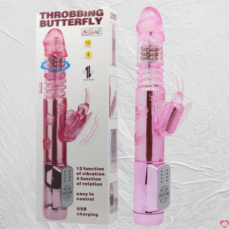 Dương Vật Giả Throbbing Butterfly Kích Thích Cả Trong Lẫn Ngoài Với Siêu Tính Năng Rung Xoay Ngoáy Thụt