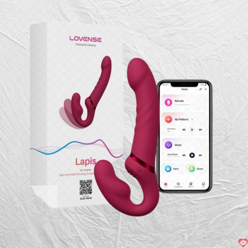 Lovense Lapis cu giả rung 2 đầu cho les kết nối App điện thoại