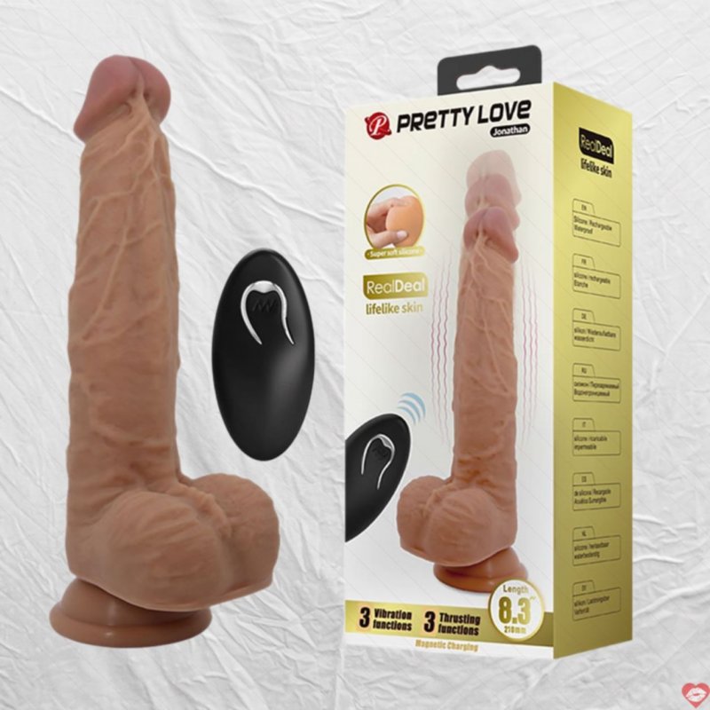 Dương vật giả hít tường rung đẩy Pretty Love Jonathan - 8.3 inch