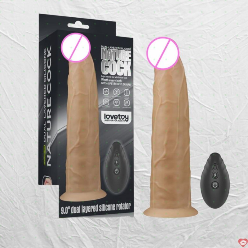 Dương vật giả siêu to rung ngoáy gắn tường Lovetoy Nature Cock 9 inch