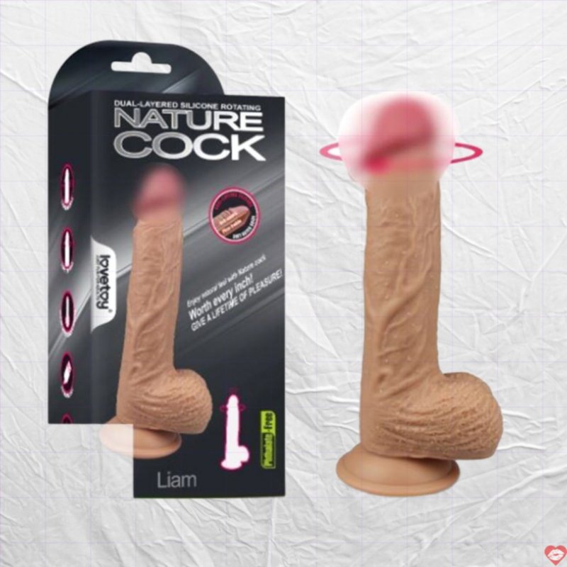 Dương vật gắn tường silicone siêu mềm rung ngoáy Lovetoy Nature Cock Liam