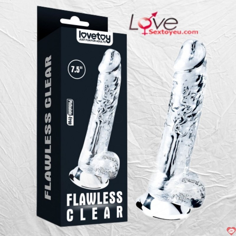 Dương vật giả trong suốt Lovetoy Flawless Clear 7.5