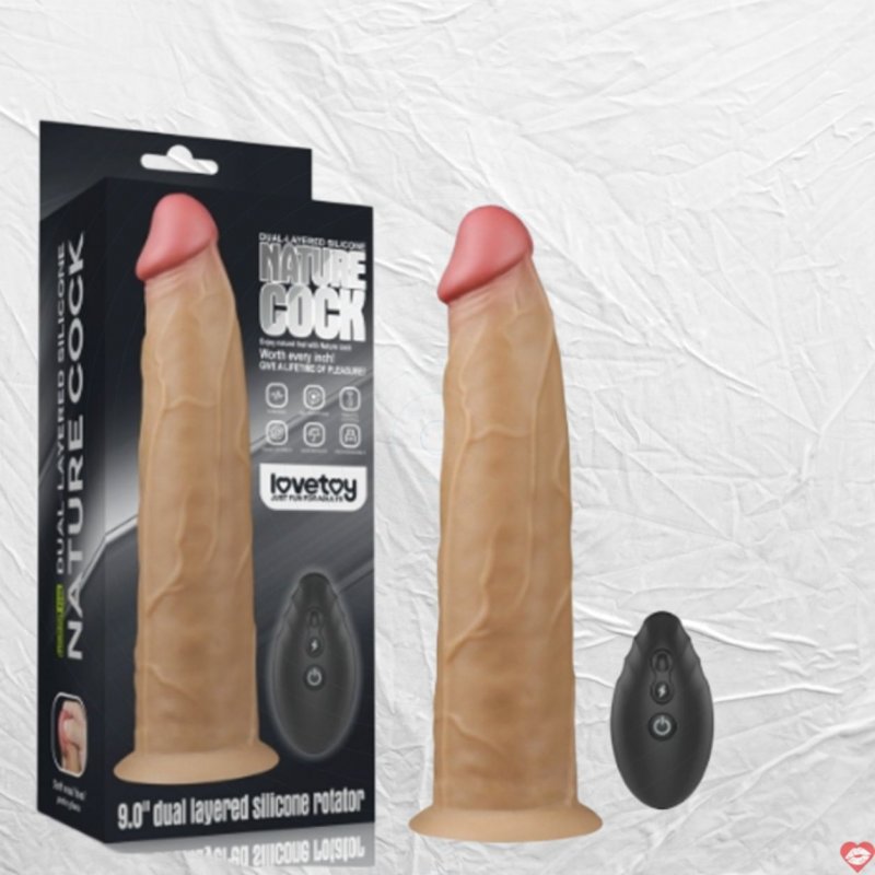 Dương vật giả siêu mềm Lovetoy Rotator rung ngoáy điều khiển xa