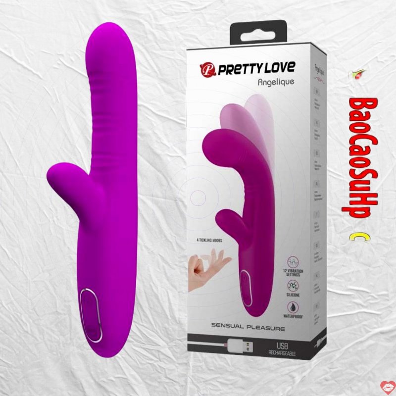 Dương vật giả ngón tay Prettylove Angelique rung gảy ngón độc đáo