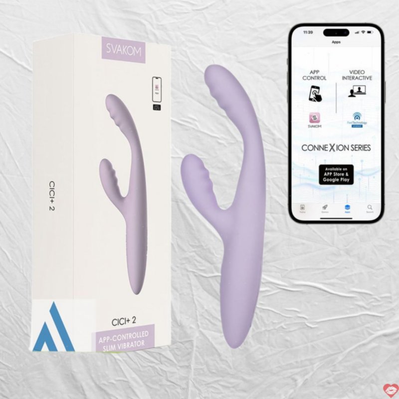 Chày rung hai nhánh có sưởi ấm kết nối app Svakom Cici+ 2
