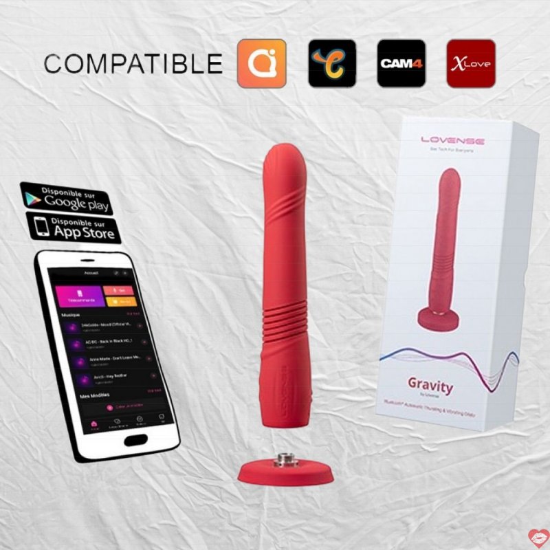 Dương vật giả đa năng Lovense Gravity rung thụt điều khiển qua app