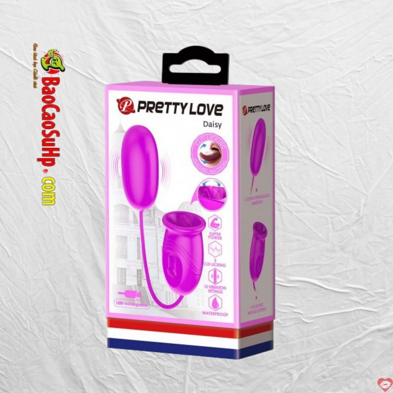 Trứng rung PRETTY LOVE Daisy lưỡi liếm và trứng rung 2in1 bền bỉ