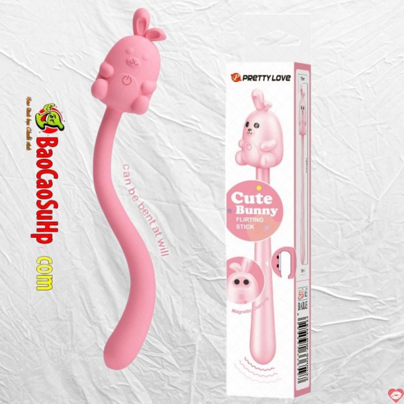 Que rung Prettylove Cute Bunny Padilla silicone 7 chế độ rung mềm mại