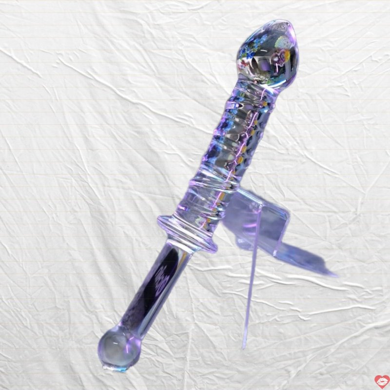 Sextoy thủy tinh kích thích hậu môn có vân xoắn tay cầm