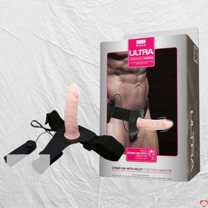 Dương vật giả quai đeo rỗng ruột có rung Baile Ultra Harness