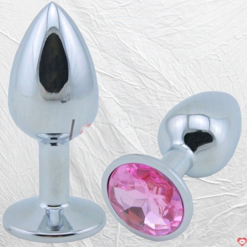 Phích inox cắm hậu môn dế tròn gắn đá đủ màu sắc