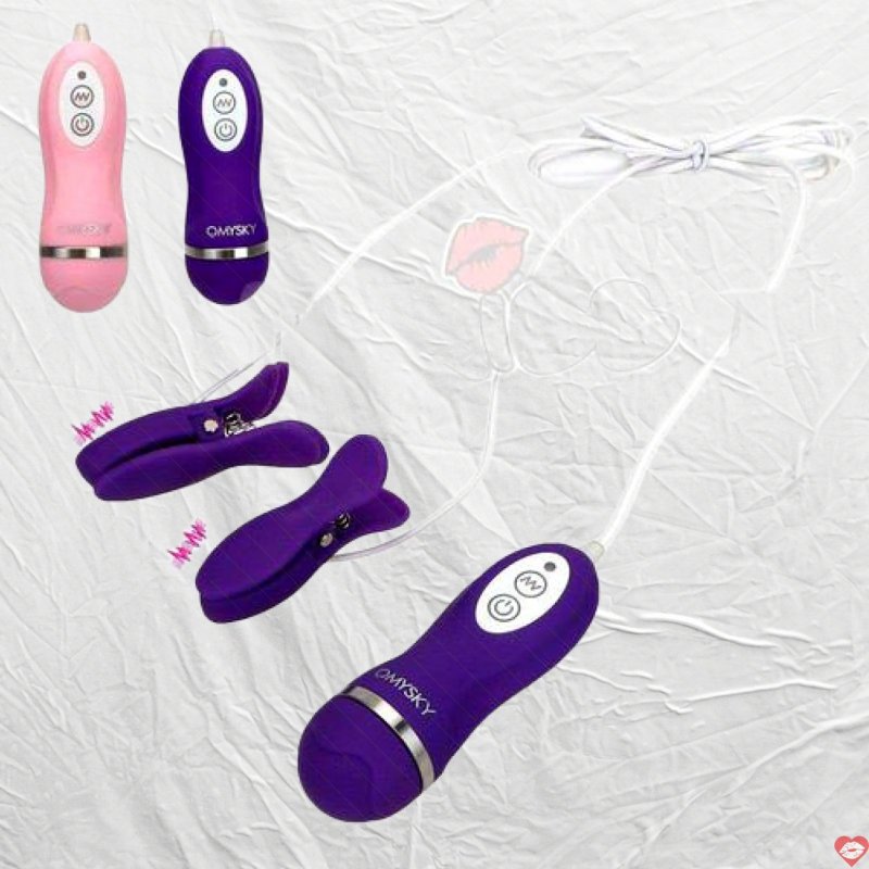 Bộ kẹp vú rung OMYSKY cao cấp đồ chơi bạo dâm kích thích 