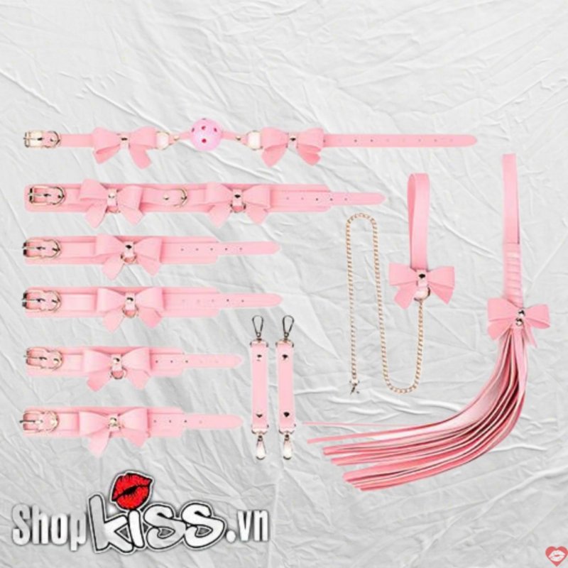 Bộ dụng cụ bạo dâm Hồng 5 món Cao cấp Sang trọng Kích thích 