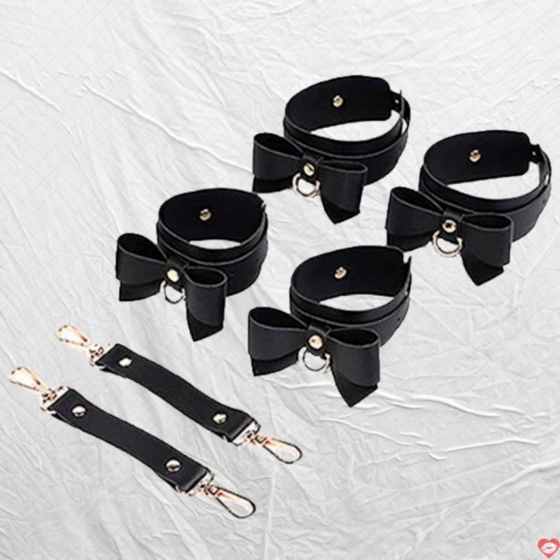 Bộ Dụng Cụ Bạo Dâm 5 Món Đen Nơ Quyến Rũ Kích Thích 