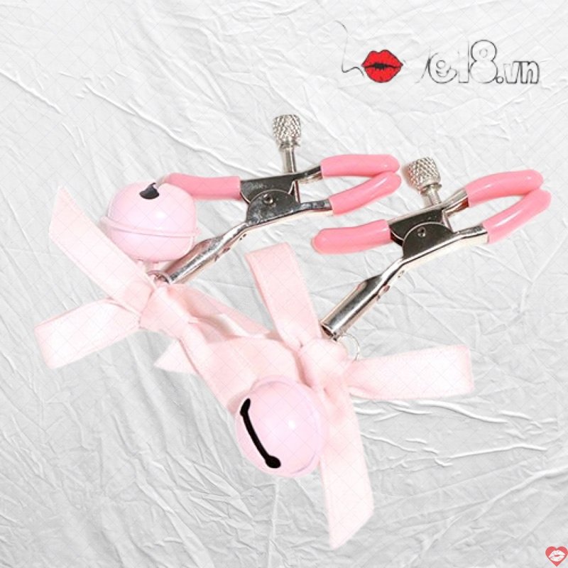 Bộ kẹp vú bạo dâm có lục lạc đính nơ