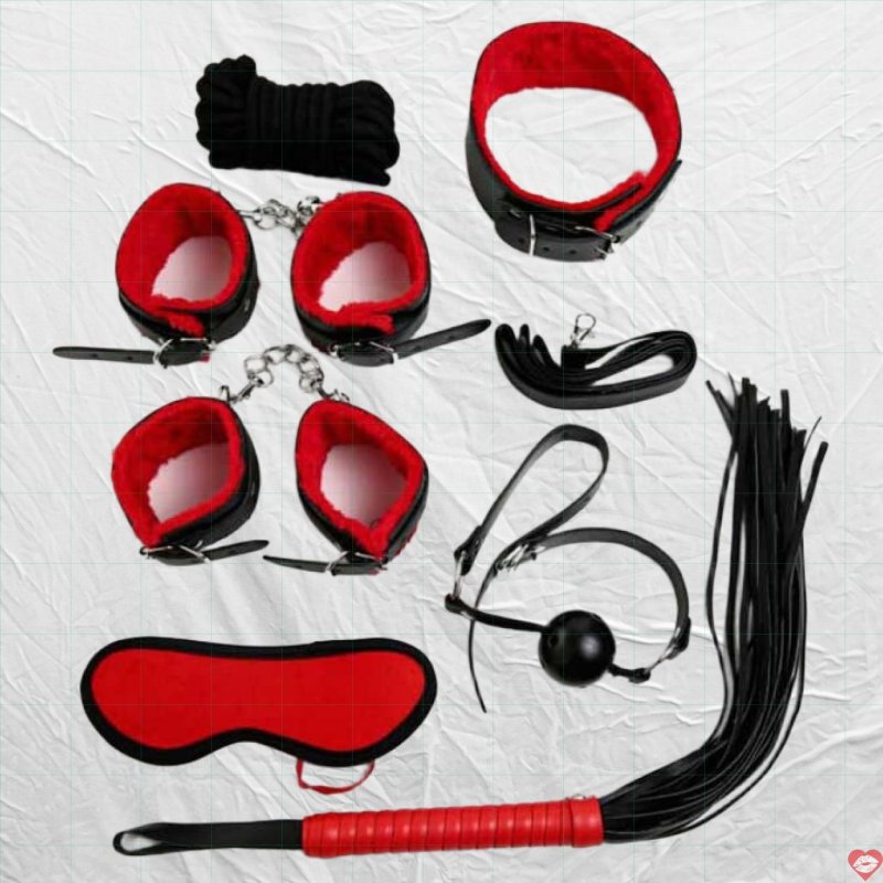 Bộ đồ chơi BDSM bằng da 10 món