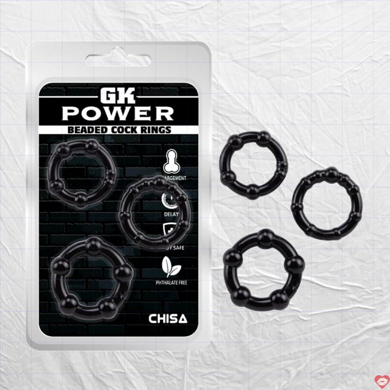Vòng đeo kéo dài thời gian Chisa Beaded Black - Tăng khoái cảm 