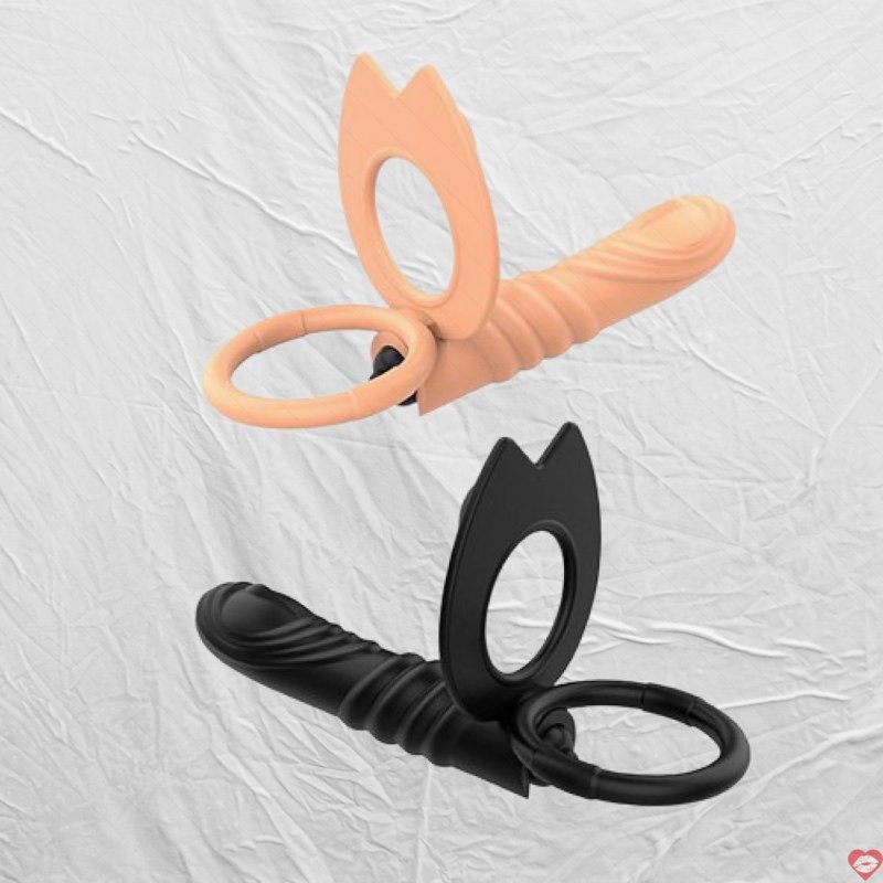 Vòng đeo dương vật rung 2 nhánh tặng gel bôi trơn siêu thích 