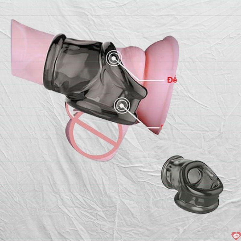 Botome - Vòng Khóa Dương Vật Silicon Có Rung Dành Cho Nam - SHP1098