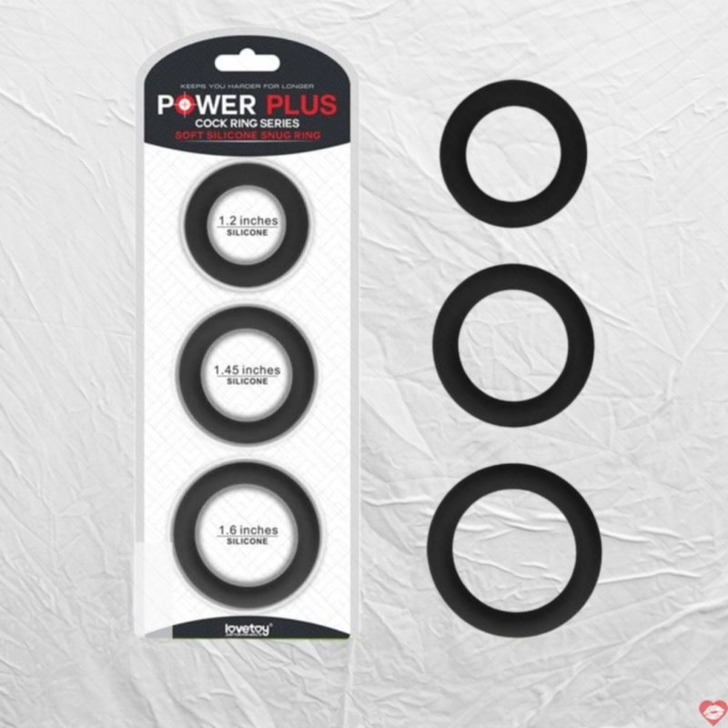 Vòng hãm dương silicone mềm mại Lovetoy Power Plus - 3 chiếc