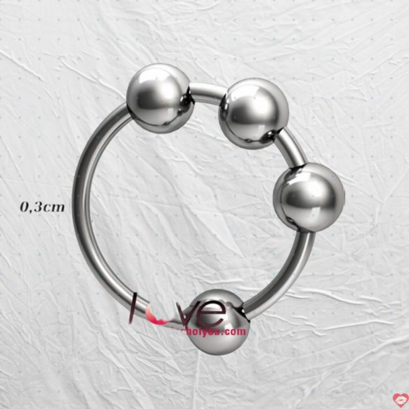 Vòng đeo dương vật inox 4 bi