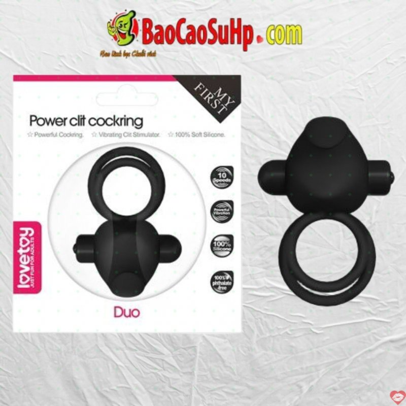 Vòng đeo dương vật Lovetoy Power Clit Duo Cockring silicone