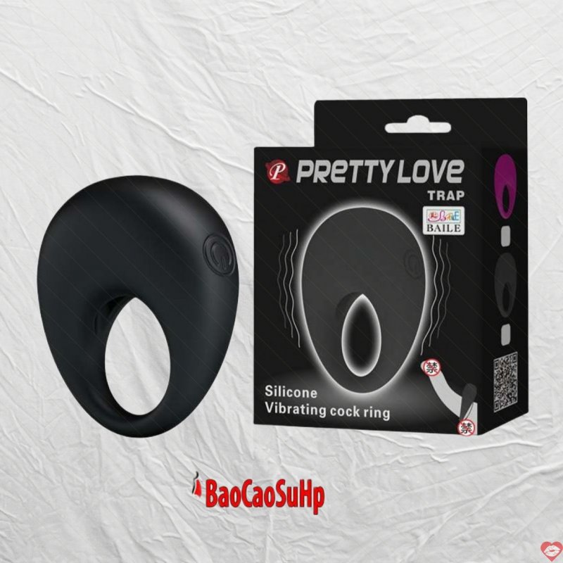 Vòng đeo dương vật Prettylove Trap silicone rung nhiều chế độ