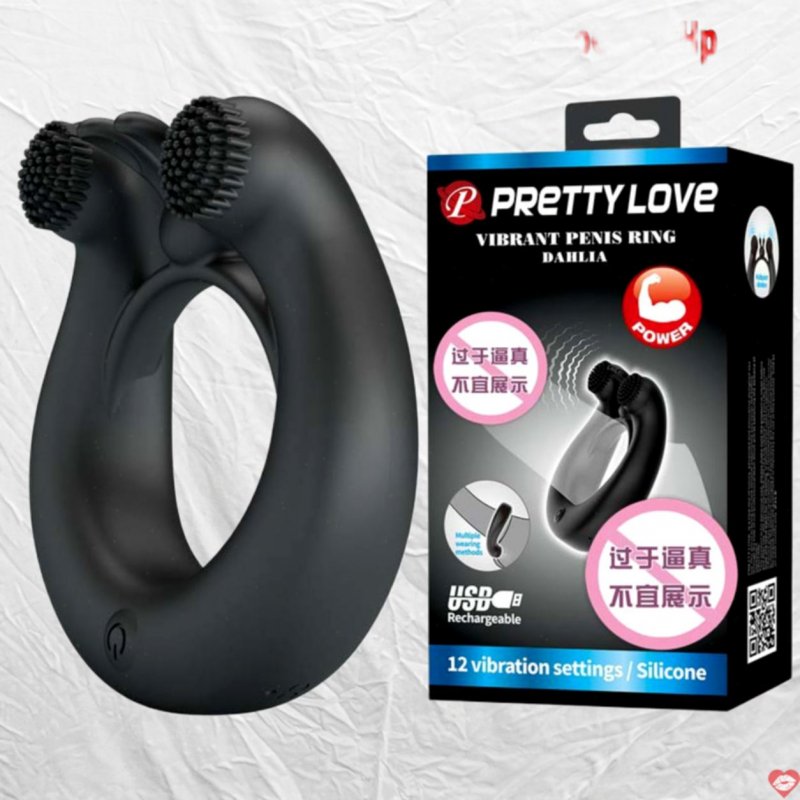 Vòng đeo dương vật 2 động cơ rung Baile Prettylove MASTER RING 12 chế độ