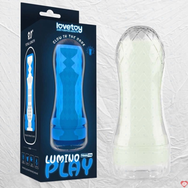 Cốc thủ dâm trong suốt Lovetoy USA Lumino Play Masturbator dạ quang