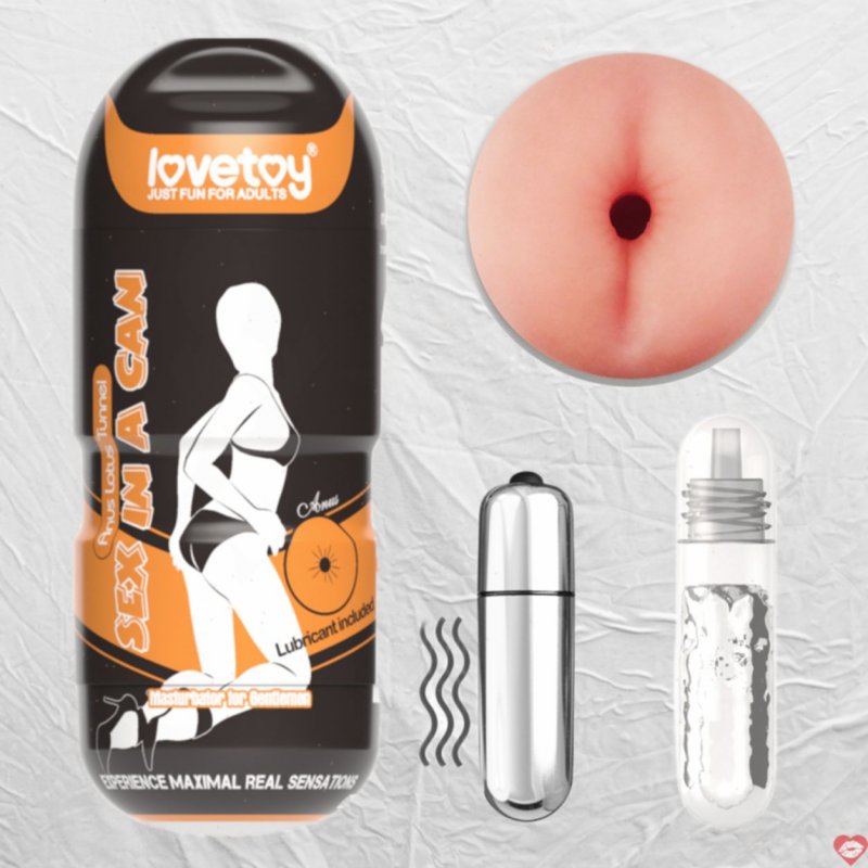 Cốc hỗ trợ nam giới có rung hình hậu môn Lovetoy Anus Lotus Tunnel